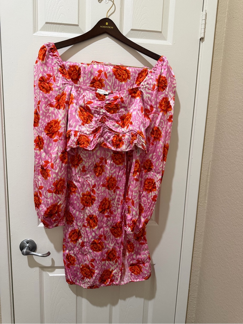 Floral Off-Shoulder Pink and Red Women's Matching Skirt Set